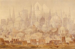 Cockerell, C.R.; A synopsis of the principal architectural monuments of ancient and modern times, drawn to the same scale ...; The Famous Buildings of the World; The Professor's Dream
